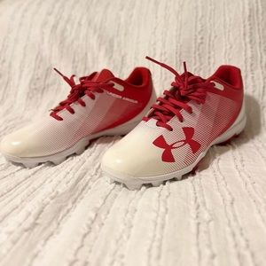Under Armour Youth Leadoff 1297317-611 Red White Baseball Cleats Shoes Size 6.5